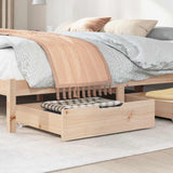 Under-Bed Drawers with Wheels 2 pcs 65x55x17 cm Solid Wood Pine 850935