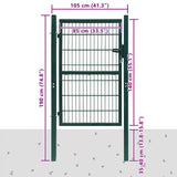 2D Fence Gate Green 100x140 cm 141750