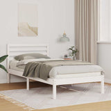 Bed Frame with Headboard White 90 x 190 cm Solid Pine Wood 872270