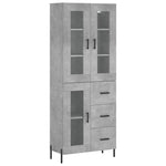 Highboard Concrete Grey 69.5x34x180 cm Engineered Wood 3198605