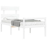 Senior Bed without Mattress White Single Solid Wood 3195317