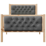 Bed Frame with Headboard Dark Grey 90 x 190 cm Solid Pine Wood 878435