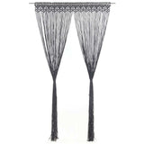 323993 Macrame Curtain Anthracite 140x240 cm Cotton