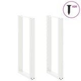 ZNTS Coffee Table Legs U-Shaped 2 pcs White 40x cm Steel 4013229