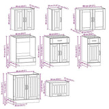 ZNTS 8 Piece Kitchen Cabinet Set Kalmar White Engineered Wood 3314831