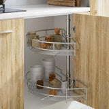 50972 2-Tier Kitchen Wire Basket Silver 180 Degree 75x38x80 cm