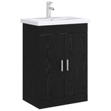 Bathroom Under Sink Cabinet Black Oak 78.5 x 37.5 x 81 cm 890689