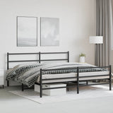 Metal Bed Frame without Mattress with Footboard Black 183x213cm 355388
