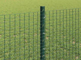 Welded Wire Fence with Posts 10 x 0.8 m PVC-Coated Steel Green 3336442