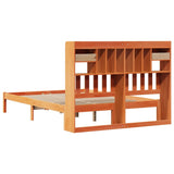 Bookcase Bed without Mattress Wax Brown 150x200 cm King Solid Wood Pine 3321645