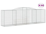 Arched Gabion Baskets 30 pcs 300x50x120/140 cm Galvanised Iron 3146735