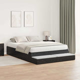 Storage Bed Frame with Drawer Black Oak 140 cm Engineered Wood 3335694