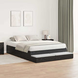 Storage Bed Frame with Drawer Black oak 236.5 x 160 x 31.5 cm 3335654