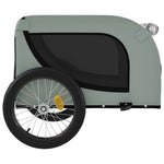 ZNTS Pet Bike Trailer Grey and Black Oxford Fabric and Iron 94007