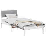Bed frame White and light grey 80 x 200 cm Solid pine wood 878713