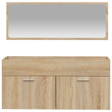 Bathroom Cabinet with Mirror Sonoma Oak Engineered Wood 833886