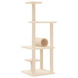 Cat Tree with Sisal Scratching Posts Cream 136 cm 172091