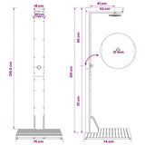 Outdoor Shower 210.5 cm Solid Acacia Wood and Stainless Steel 903123