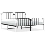 Metal Bed Frame without Mattress with Footboard Black 183x213cm 373910