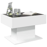 Coffee Table with LED White 70x50x45 cm Engineered Wood 847532