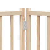Dog Gate with Door Foldable 8 Panels 640 cm Poplar Wood 3155726