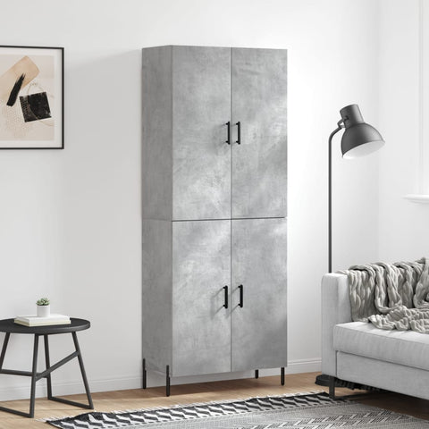 Highboard Concrete Grey 69.5x34x180 cm Engineered Wood 3195687