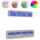 5 Piece TV Wall Units with LED Grey Sonoma Engineered Wood 3216723