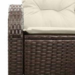 Garden Sofa with Cushion Brown 124 x 62 x 69cm Poly Rattan 42006743
