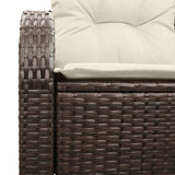 Garden Sofa with Cushion Brown 124 x 62 x 69cm Poly Rattan 42006743