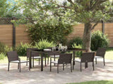 Garden Dining Set 7 pcs Brown Poly rattan 3379048