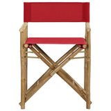 Director's Chair Set of 2 Red Bamboo, Polyester Standard 313031