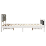 Bed Frame Light Grey 120 x 190 cm Solid Pine Wood 878418