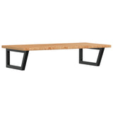 Basin Shelf Wall Mounted Steel and Solid Wood Oak 3302399