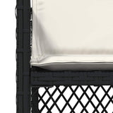 Garden Chairs with Cushions 4 pcs Black Poly Rattan 364949