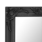 Wall Mirror Black Wood, glass, engineered wood 60x40 cm 320331