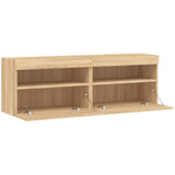 TV Wall Cabinets with LED Lights 2 pcs Sonoma Oak 60x30x40 cm 837188