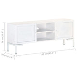 TV Cabinet White 115x30x46 cm Solid Mango Wood 323580