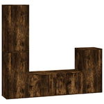 4 Piece TV Cabinet Set Smoked Oak Engineered Wood 3188595