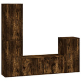 4 Piece TV Cabinet Set Smoked Oak Engineered Wood 3188595