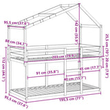 Bunk Bed without Mattress Wax Brown 90x190 cm Single Solid Wood Pine 3282046