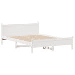 Bed Frame without Mattress White 140x200 cm Solid Wood Pine 3309771