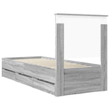 Bed Frame with Drawer Grey Sonoma 75 x 190 cm Engineer Wood 3411171