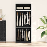 Wardrobe with Shelf Black Oak 80 x 50 x 200 cm Engineered Wood 3345119