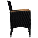 9 Piece Garden Dining Set Poly Rattan and Solid Wood Black 3095899