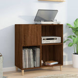 Record Cabinet Brown Oak 84.5x38x89 cm Engineered Wood 831996