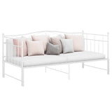 Pull-out Sofa Bed Frame without Mattress White Metal 90x200 cm 324783