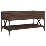ZNTS Coffee Table Brown Oak 100x50x50 cm Engineered Wood and Metal 845360