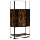 Highboard Smoked Oak 68x35x139 cm Engineered Wood and Metal 849041