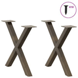 Coffee Table Legs X-Shaped 2 pcs Natural Steel 50x cm Steel 4012899