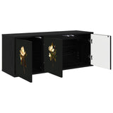 Wall-mounted TV Cabinet BREMEN 102 x 33 x 40 cm Black Oak 8007186